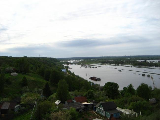 Весенний разлив реки Ока в Дуденевском затоне